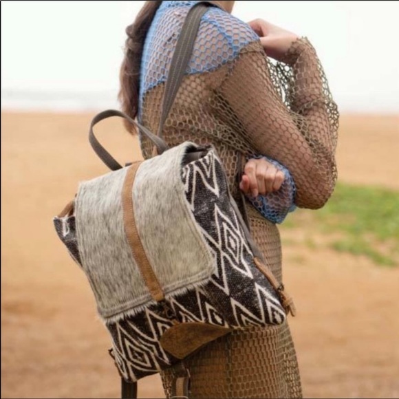 cowhide backpack purse